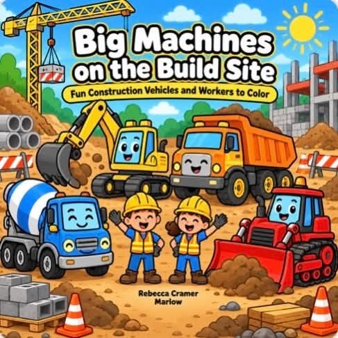 Big Machines Childrens Coloring Book